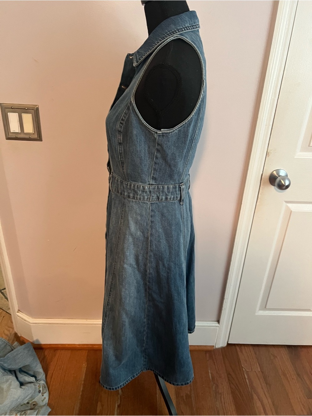 Ralph Lauren Light Blue Sleeveless Denim Button Dress Dress Size 6 - Picture 4 of 12